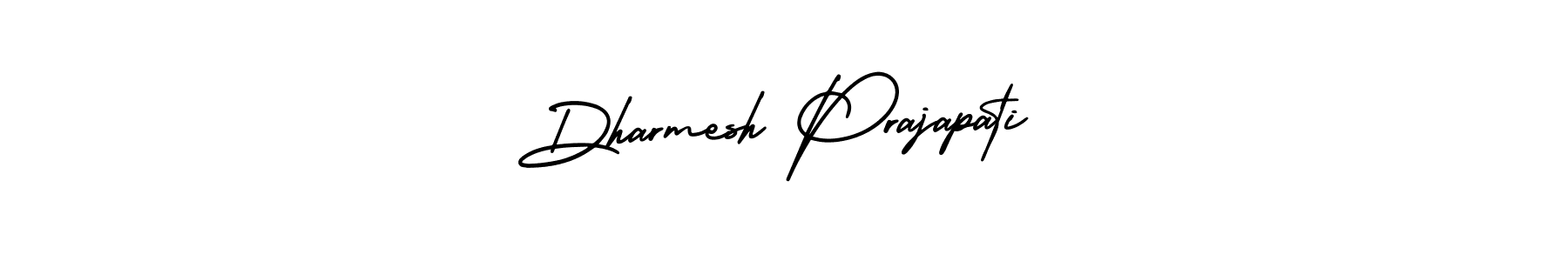 Dharmesh Prajapati stylish signature style. Best Handwritten Sign (AmerikaSignatureDemo-Regular) for my name. Handwritten Signature Collection Ideas for my name Dharmesh Prajapati. Dharmesh Prajapati signature style 3 images and pictures png