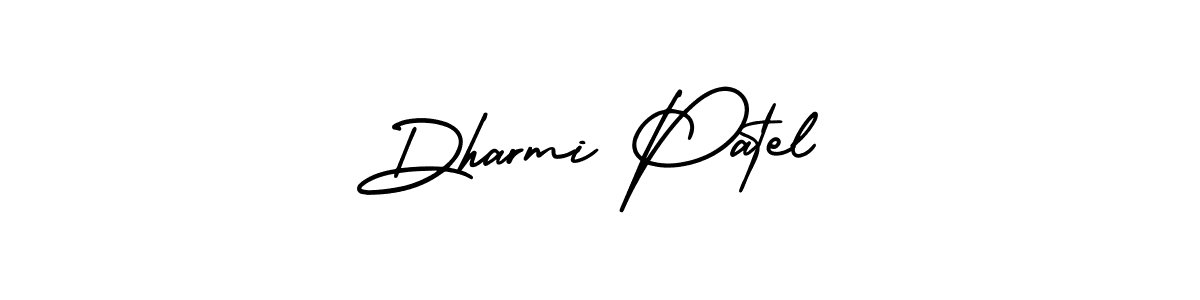 Dharmi Patel stylish signature style. Best Handwritten Sign (AmerikaSignatureDemo-Regular) for my name. Handwritten Signature Collection Ideas for my name Dharmi Patel. Dharmi Patel signature style 3 images and pictures png