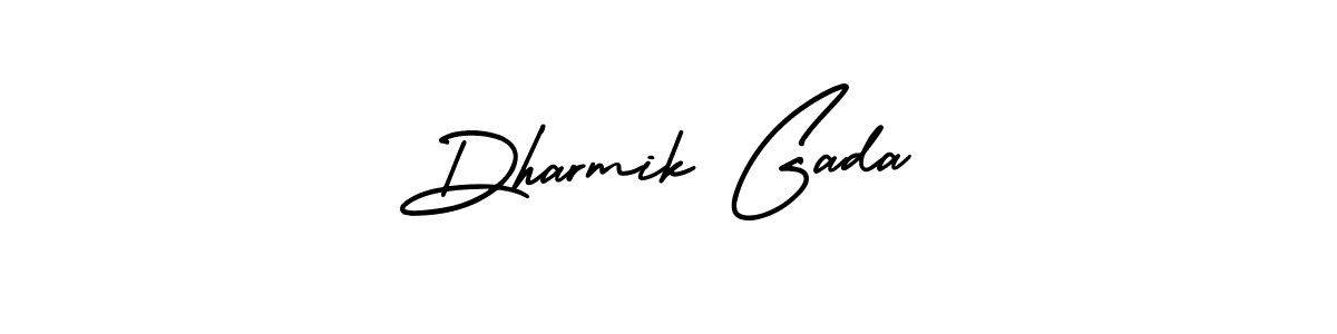 Make a short Dharmik Gada signature style. Manage your documents anywhere anytime using AmerikaSignatureDemo-Regular. Create and add eSignatures, submit forms, share and send files easily. Dharmik Gada signature style 3 images and pictures png