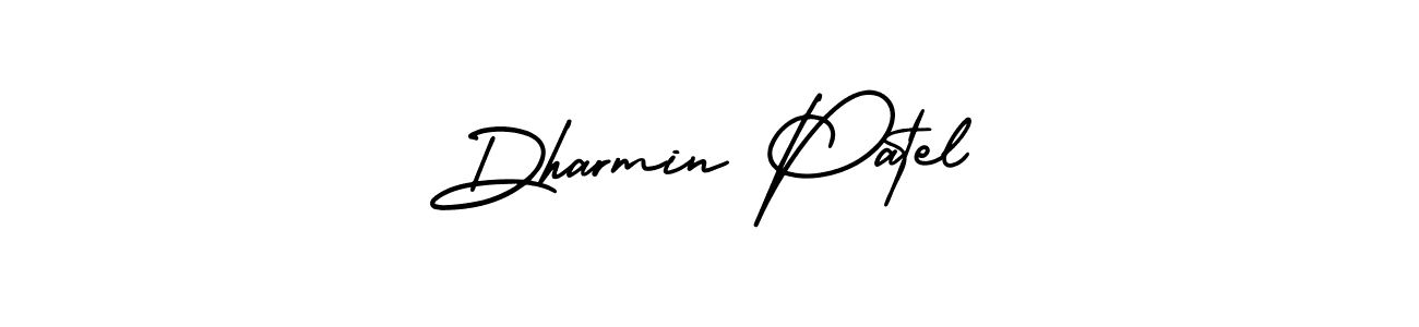 Create a beautiful signature design for name Dharmin Patel. With this signature (AmerikaSignatureDemo-Regular) fonts, you can make a handwritten signature for free. Dharmin Patel signature style 3 images and pictures png