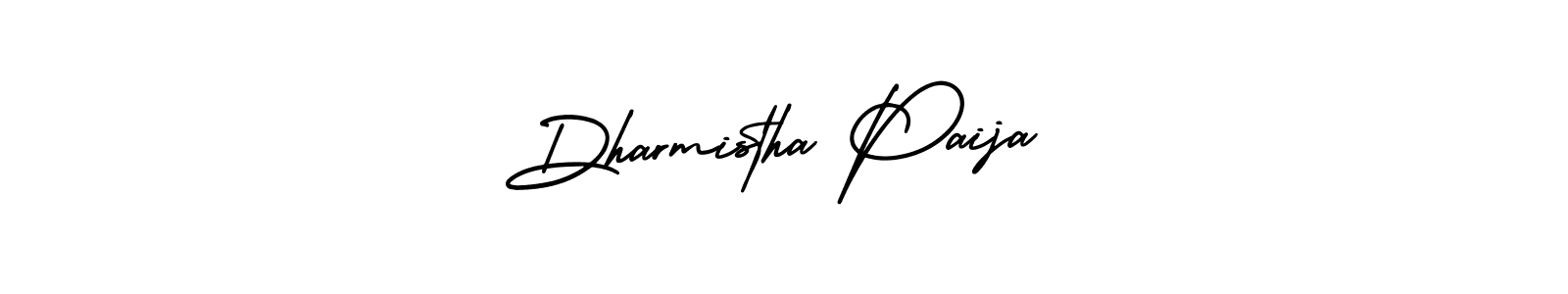 This is the best signature style for the Dharmistha Paija name. Also you like these signature font (AmerikaSignatureDemo-Regular). Mix name signature. Dharmistha Paija signature style 3 images and pictures png