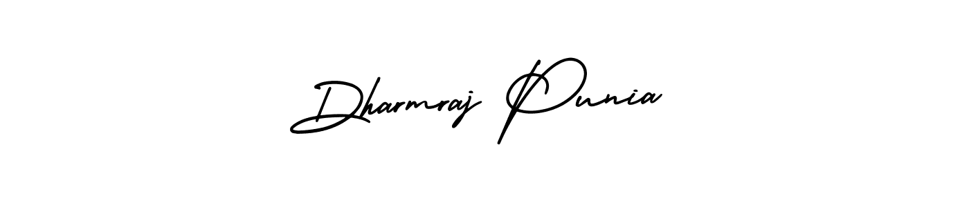 The best way (AmerikaSignatureDemo-Regular) to make a short signature is to pick only two or three words in your name. The name Dharmraj Punia include a total of six letters. For converting this name. Dharmraj Punia signature style 3 images and pictures png