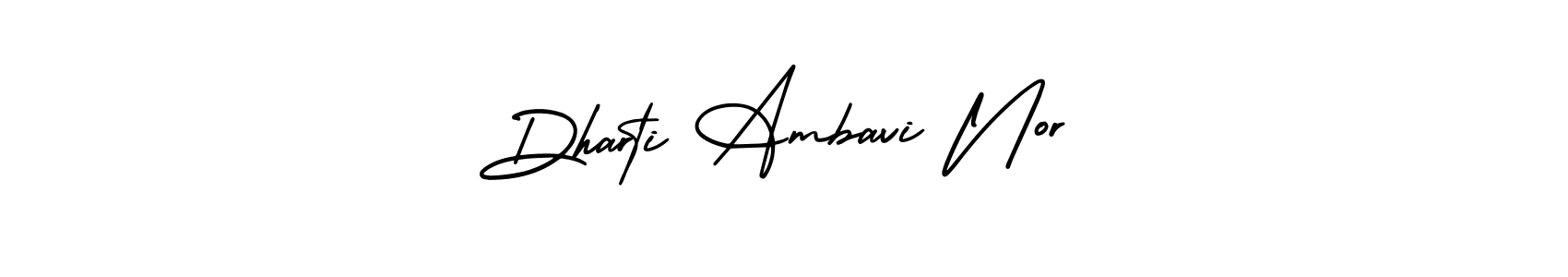 You should practise on your own different ways (AmerikaSignatureDemo-Regular) to write your name (Dharti Ambavi Nor) in signature. don't let someone else do it for you. Dharti Ambavi Nor signature style 3 images and pictures png