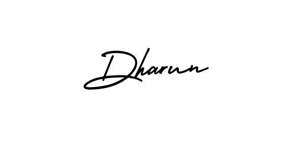 Use a signature maker to create a handwritten signature online. With this signature software, you can design (AmerikaSignatureDemo-Regular) your own signature for name Dharun. Dharun signature style 3 images and pictures png