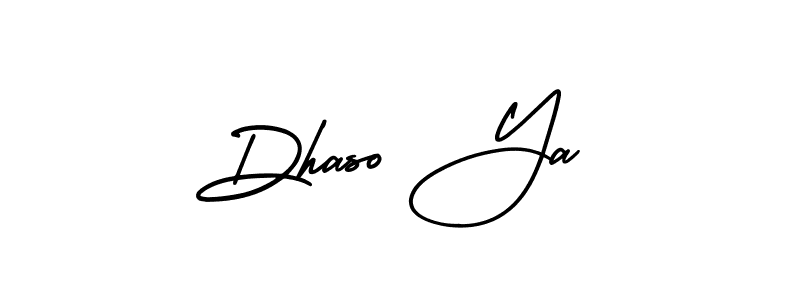 You should practise on your own different ways (AmerikaSignatureDemo-Regular) to write your name (Dhaso Ya) in signature. don't let someone else do it for you. Dhaso Ya signature style 3 images and pictures png