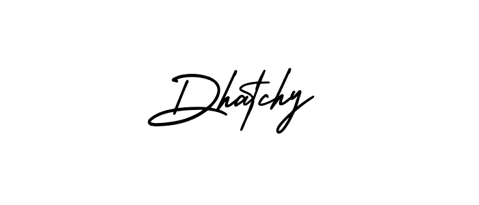 It looks lik you need a new signature style for name Dhatchy. Design unique handwritten (AmerikaSignatureDemo-Regular) signature with our free signature maker in just a few clicks. Dhatchy signature style 3 images and pictures png