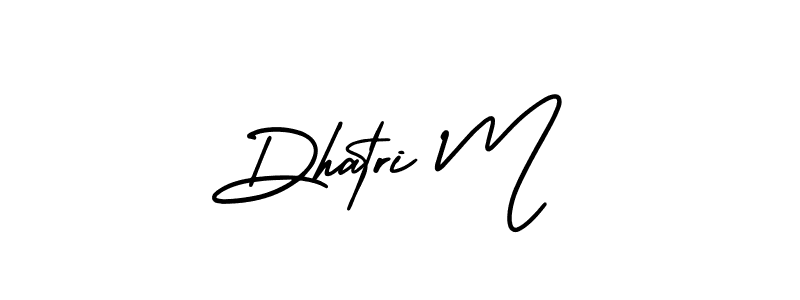 Make a beautiful signature design for name Dhatri M. With this signature (AmerikaSignatureDemo-Regular) style, you can create a handwritten signature for free. Dhatri M signature style 3 images and pictures png