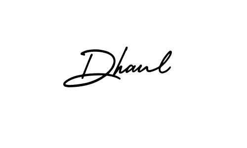 How to make Dhaul name signature. Use AmerikaSignatureDemo-Regular style for creating short signs online. This is the latest handwritten sign. Dhaul signature style 3 images and pictures png