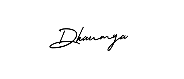 How to make Dhaumya name signature. Use AmerikaSignatureDemo-Regular style for creating short signs online. This is the latest handwritten sign. Dhaumya signature style 3 images and pictures png