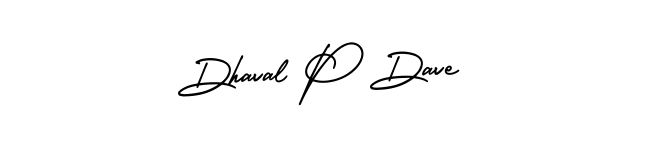 You should practise on your own different ways (AmerikaSignatureDemo-Regular) to write your name (Dhaval P Dave) in signature. don't let someone else do it for you. Dhaval P Dave signature style 3 images and pictures png