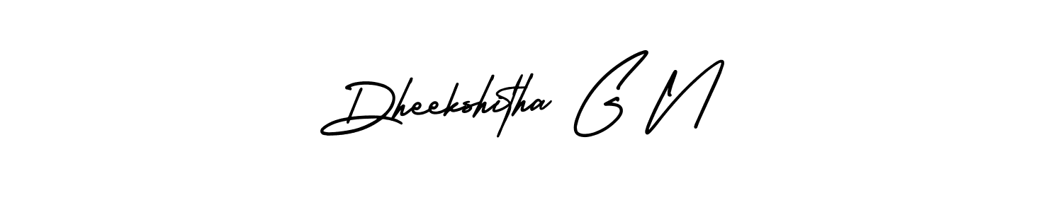 How to make Dheekshitha G N name signature. Use AmerikaSignatureDemo-Regular style for creating short signs online. This is the latest handwritten sign. Dheekshitha G N signature style 3 images and pictures png
