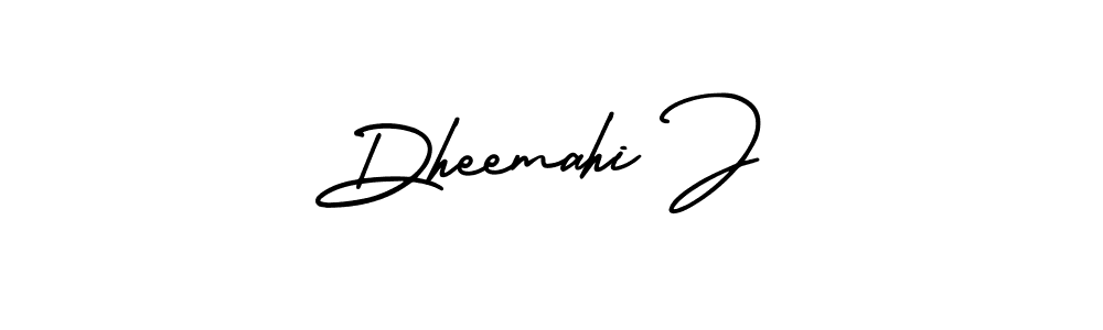 Also we have Dheemahi J name is the best signature style. Create professional handwritten signature collection using AmerikaSignatureDemo-Regular autograph style. Dheemahi J signature style 3 images and pictures png