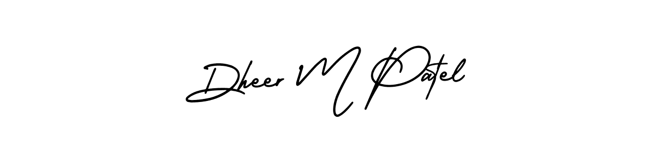 How to make Dheer M Patel name signature. Use AmerikaSignatureDemo-Regular style for creating short signs online. This is the latest handwritten sign. Dheer M Patel signature style 3 images and pictures png