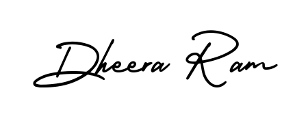 Create a personalized artistic stamp with Dheera Ram in AmerikaSignatureDemo-Regular font. Perfect for visual artists, designers, and influencers. Dheera Ram signature style 3 images and pictures png