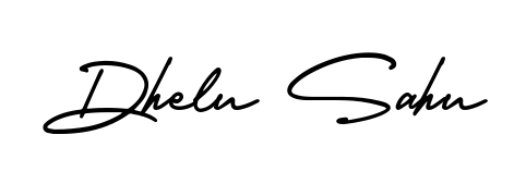 Get inspired by this graceful AmerikaSignatureDemo-Regular signature style for name Dhelu Sahu. Smooth loops and balanced proportions for everyday use. Dhelu Sahu signature style 3 images and pictures png