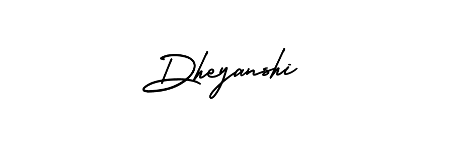 Use a signature maker to create a handwritten signature online. With this signature software, you can design (AmerikaSignatureDemo-Regular) your own signature for name Dheyanshi. Dheyanshi signature style 3 images and pictures png