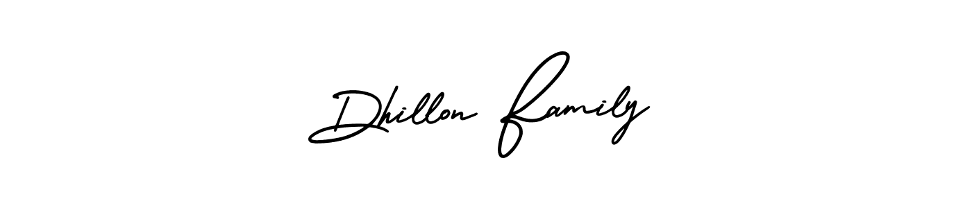 Make a beautiful signature design for name Dhillon Family. With this signature (AmerikaSignatureDemo-Regular) style, you can create a handwritten signature for free. Dhillon Family signature style 3 images and pictures png