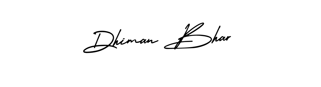 It looks lik you need a new signature style for name Dhiman Bhar. Design unique handwritten (AmerikaSignatureDemo-Regular) signature with our free signature maker in just a few clicks. Dhiman Bhar signature style 3 images and pictures png