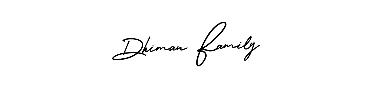 Make a beautiful signature design for name Dhiman Family. With this signature (AmerikaSignatureDemo-Regular) style, you can create a handwritten signature for free. Dhiman Family signature style 3 images and pictures png