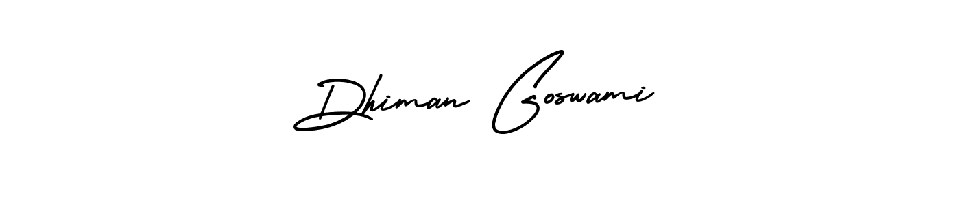 Make a short Dhiman Goswami signature style. Manage your documents anywhere anytime using AmerikaSignatureDemo-Regular. Create and add eSignatures, submit forms, share and send files easily. Dhiman Goswami signature style 3 images and pictures png