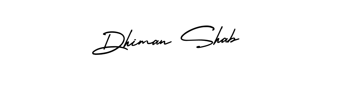 How to make Dhiman Shab name signature. Use AmerikaSignatureDemo-Regular style for creating short signs online. This is the latest handwritten sign. Dhiman Shab signature style 3 images and pictures png