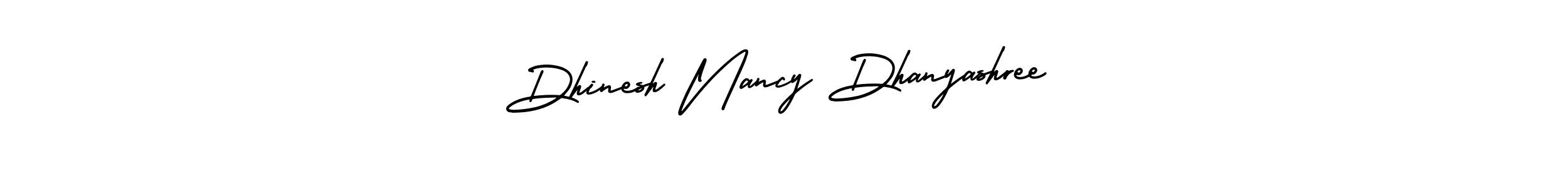 Also You can easily find your signature by using the search form. We will create Dhinesh Nancy Dhanyashree name handwritten signature images for you free of cost using AmerikaSignatureDemo-Regular sign style. Dhinesh Nancy Dhanyashree signature style 3 images and pictures png