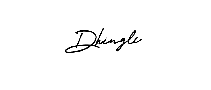 You should practise on your own different ways (AmerikaSignatureDemo-Regular) to write your name (Dhingli) in signature. don't let someone else do it for you. Dhingli signature style 3 images and pictures png