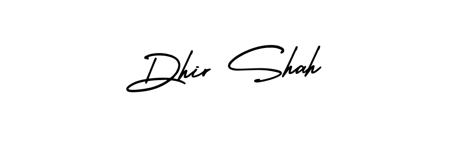 This is the best signature style for the Dhir Shah name. Also you like these signature font (AmerikaSignatureDemo-Regular). Mix name signature. Dhir Shah signature style 3 images and pictures png