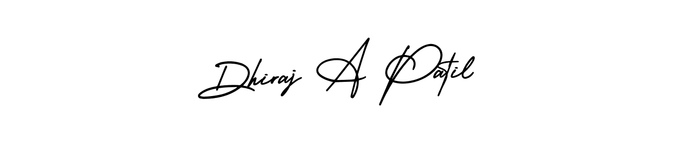 This is the best signature style for the Dhiraj A Patil name. Also you like these signature font (AmerikaSignatureDemo-Regular). Mix name signature. Dhiraj A Patil signature style 3 images and pictures png