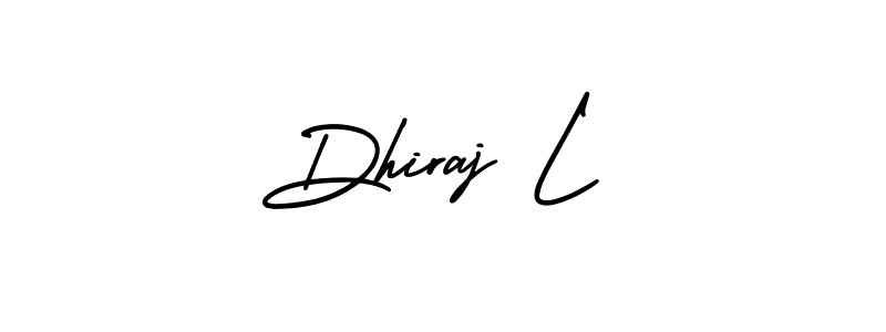 How to Draw Dhiraj L signature style? AmerikaSignatureDemo-Regular is a latest design signature styles for name Dhiraj L. Dhiraj L signature style 3 images and pictures png