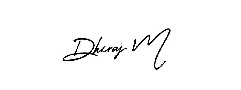This is the best signature style for the Dhiraj M name. Also you like these signature font (AmerikaSignatureDemo-Regular). Mix name signature. Dhiraj M signature style 3 images and pictures png
