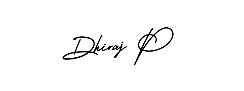 How to make Dhiraj P name signature. Use AmerikaSignatureDemo-Regular style for creating short signs online. This is the latest handwritten sign. Dhiraj P signature style 3 images and pictures png