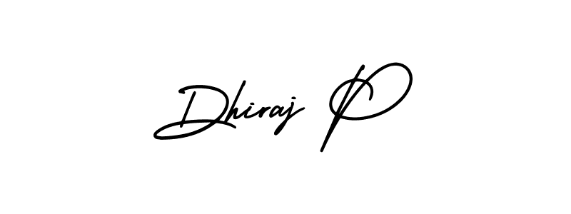 How to make Dhiraj P name signature. Use AmerikaSignatureDemo-Regular style for creating short signs online. This is the latest handwritten sign. Dhiraj P signature style 3 images and pictures png