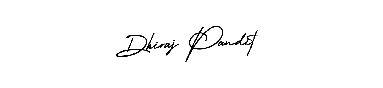 How to make Dhiraj Pandit name signature. Use AmerikaSignatureDemo-Regular style for creating short signs online. This is the latest handwritten sign. Dhiraj Pandit signature style 3 images and pictures png