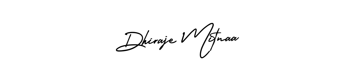 if you are searching for the best signature style for your name Dhiraje Mitnaa. so please give up your signature search. here we have designed multiple signature styles  using AmerikaSignatureDemo-Regular. Dhiraje Mitnaa signature style 3 images and pictures png