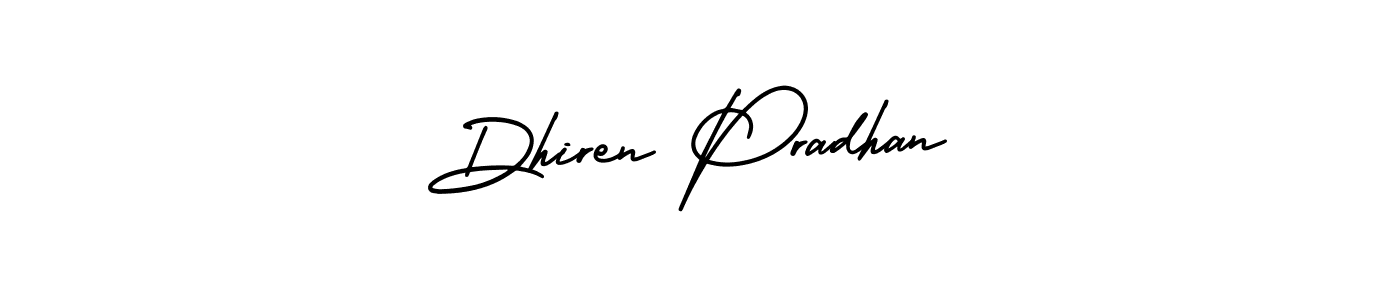 Dhiren Pradhan stylish signature style. Best Handwritten Sign (AmerikaSignatureDemo-Regular) for my name. Handwritten Signature Collection Ideas for my name Dhiren Pradhan. Dhiren Pradhan signature style 3 images and pictures png