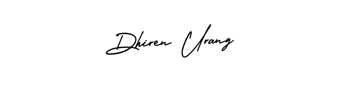 How to make Dhiren Urang signature? AmerikaSignatureDemo-Regular is a professional autograph style. Create handwritten signature for Dhiren Urang name. Dhiren Urang signature style 3 images and pictures png