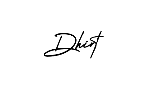 How to make Dhirt name signature. Use AmerikaSignatureDemo-Regular style for creating short signs online. This is the latest handwritten sign. Dhirt signature style 3 images and pictures png