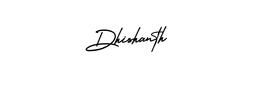 You should practise on your own different ways (AmerikaSignatureDemo-Regular) to write your name (Dhishanth) in signature. don't let someone else do it for you. Dhishanth signature style 3 images and pictures png