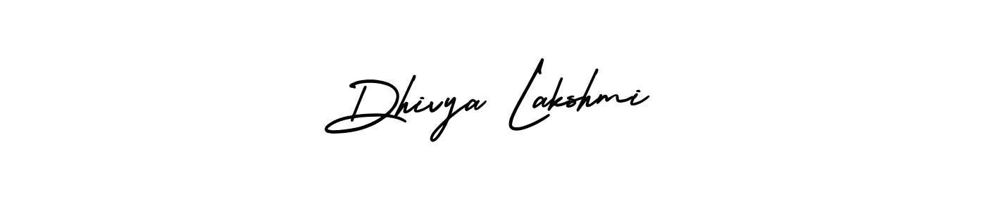 How to make Dhivya Lakshmi name signature. Use AmerikaSignatureDemo-Regular style for creating short signs online. This is the latest handwritten sign. Dhivya Lakshmi signature style 3 images and pictures png