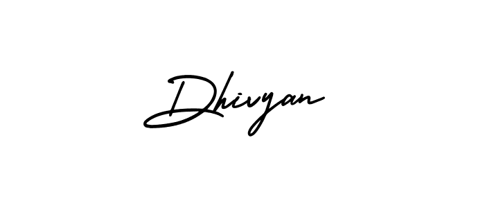 You should practise on your own different ways (AmerikaSignatureDemo-Regular) to write your name (Dhivyan) in signature. don't let someone else do it for you. Dhivyan signature style 3 images and pictures png