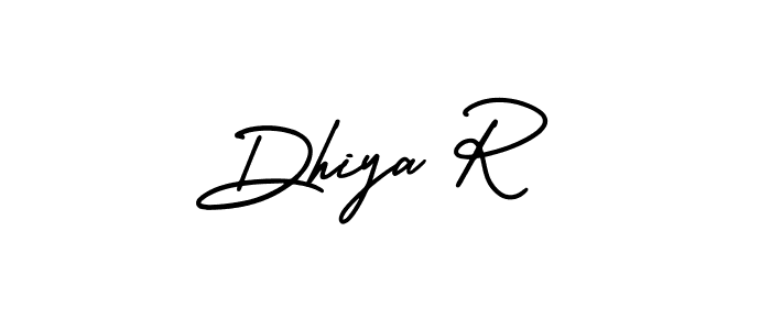 AmerikaSignatureDemo-Regular is a professional signature style that is perfect for those who want to add a touch of class to their signature. It is also a great choice for those who want to make their signature more unique. Get Dhiya R name to fancy signature for free. Dhiya R signature style 3 images and pictures png