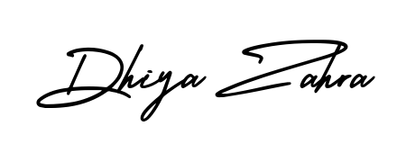 How to make Dhiya Zahra name signature. Use AmerikaSignatureDemo-Regular style for creating short signs online. This is the latest handwritten sign. Dhiya Zahra signature style 3 images and pictures png