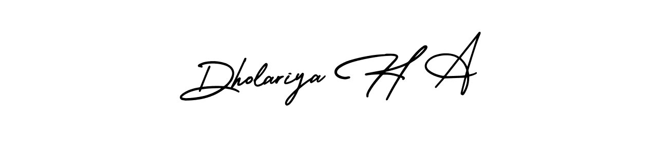Design your own signature with our free online signature maker. With this signature software, you can create a handwritten (AmerikaSignatureDemo-Regular) signature for name Dholariya H A. Dholariya H A signature style 3 images and pictures png
