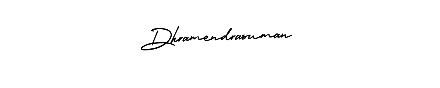 AmerikaSignatureDemo-Regular is a professional signature style that is perfect for those who want to add a touch of class to their signature. It is also a great choice for those who want to make their signature more unique. Get Dhramendrasuman name to fancy signature for free. Dhramendrasuman signature style 3 images and pictures png