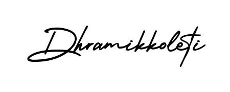 Stand out with a creative autograph for Dhramikkoleti. The AmerikaSignatureDemo-Regular styling blends modern aesthetics with classic signature flourishes. Dhramikkoleti signature style 3 images and pictures png