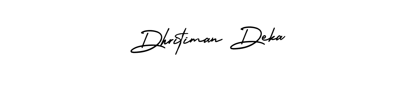 Make a short Dhritiman Deka signature style. Manage your documents anywhere anytime using AmerikaSignatureDemo-Regular. Create and add eSignatures, submit forms, share and send files easily. Dhritiman Deka signature style 3 images and pictures png