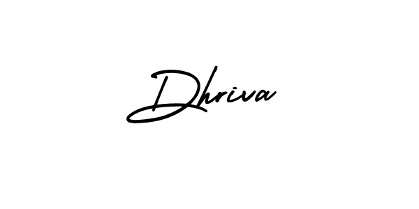 How to make Dhriva name signature. Use AmerikaSignatureDemo-Regular style for creating short signs online. This is the latest handwritten sign. Dhriva signature style 3 images and pictures png