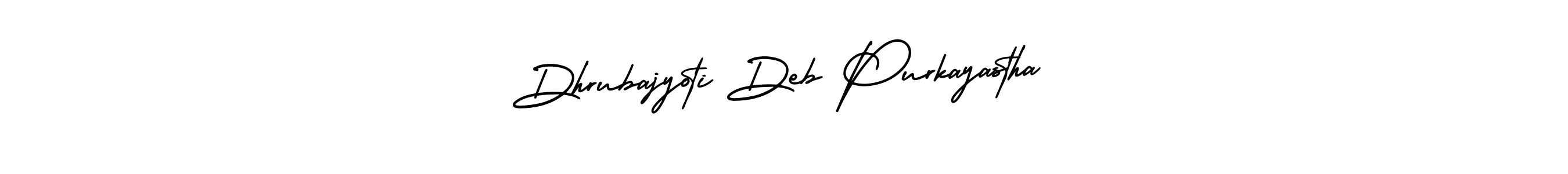 This is the best signature style for the Dhrubajyoti Deb Purkayastha name. Also you like these signature font (AmerikaSignatureDemo-Regular). Mix name signature. Dhrubajyoti Deb Purkayastha signature style 3 images and pictures png