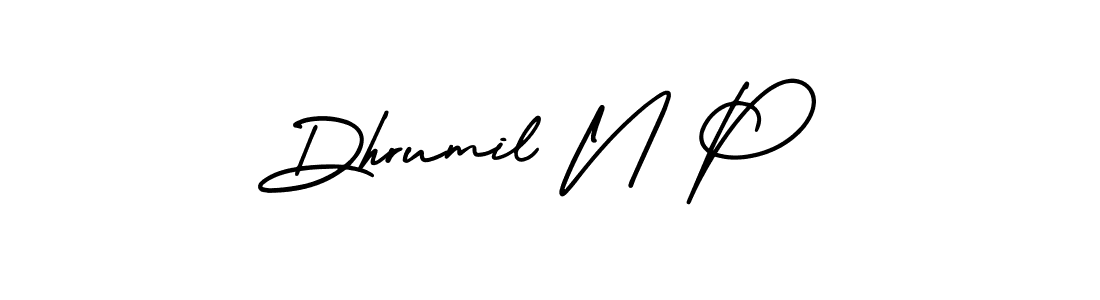 Make a beautiful signature design for name Dhrumil N P. With this signature (AmerikaSignatureDemo-Regular) style, you can create a handwritten signature for free. Dhrumil N P signature style 3 images and pictures png